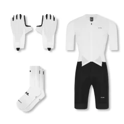 Men's Pro Race Suit Cycling Bundle White