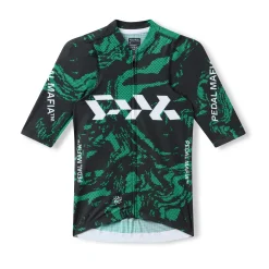 Women's Pro Race Jersey Glitch Flow Shadow Green